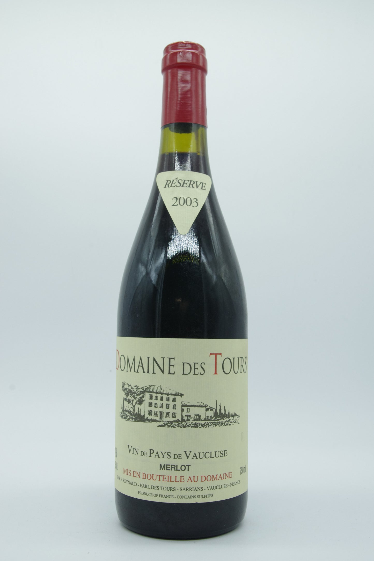 Rayas Domaine des Tours, Vin Pays de Vaucluse Merlot - 2003 - 0,75L