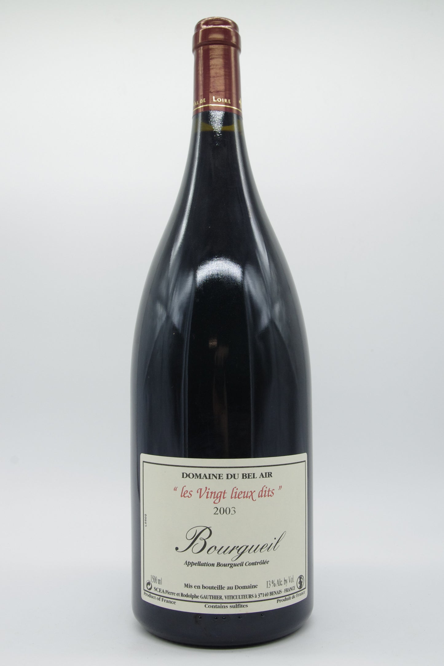 Domaine du Bel Air - Pierre Gauthier, Bourgueil "Les Vingt lieux dits" - 2003 - 1,5L