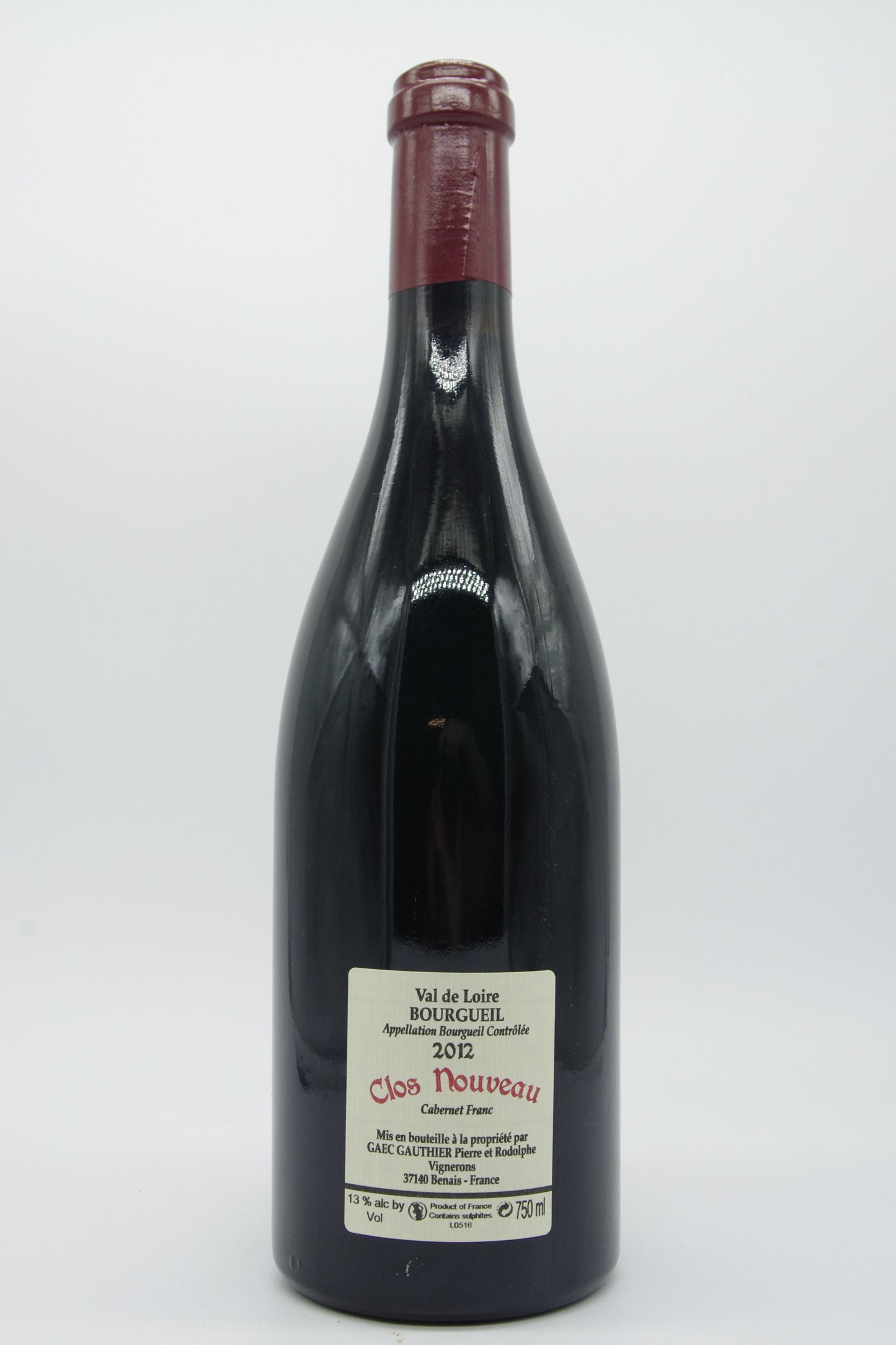 Domaine du Bel Air - Pierre Gauthier, Bourgueil "Clos Nouveau" - 2012 - 0,75L