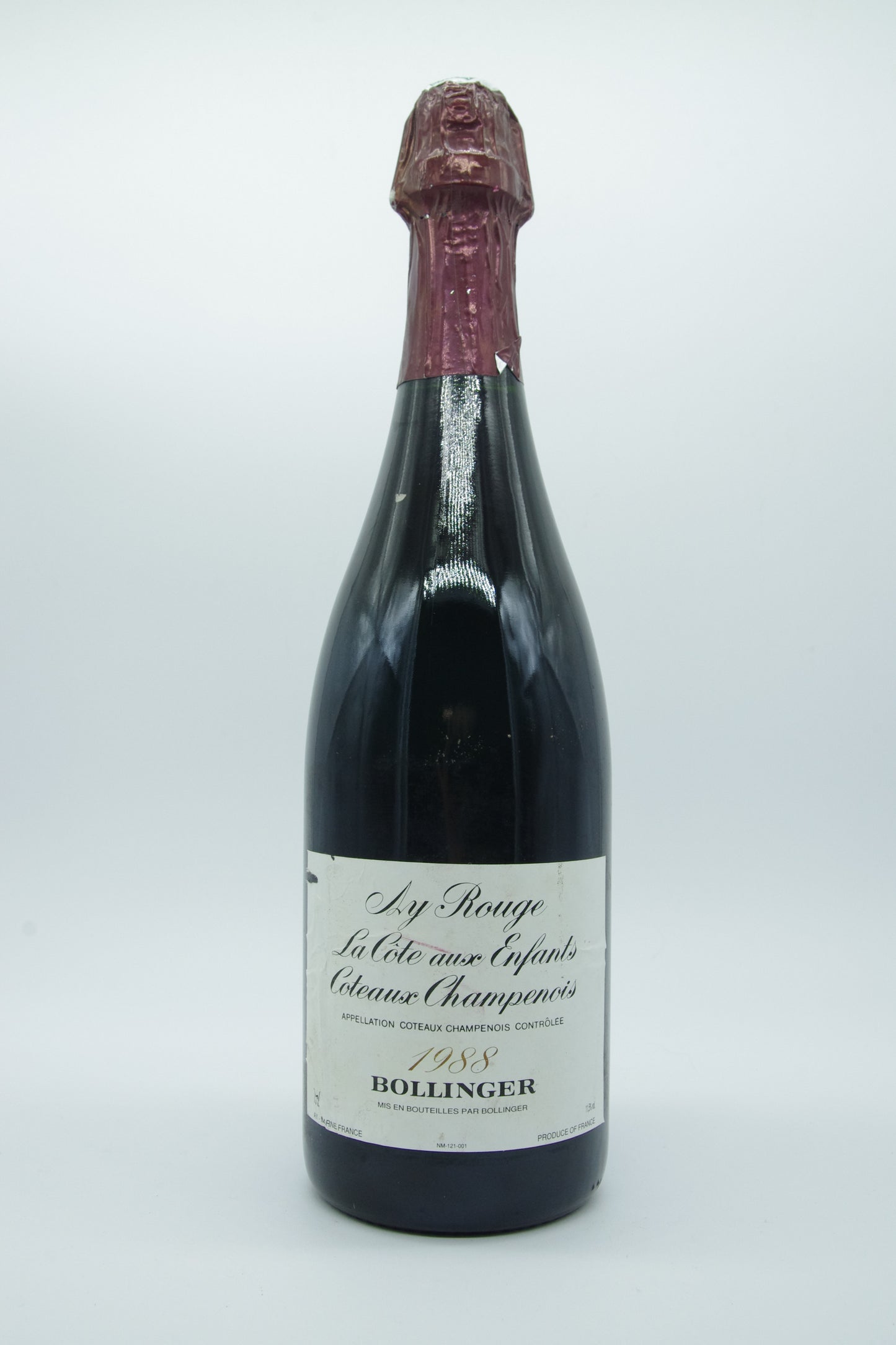 Bollinger, Ay Rouge La Côte aux Enfants, Côteaux Champenois - 1988 - 0,75L