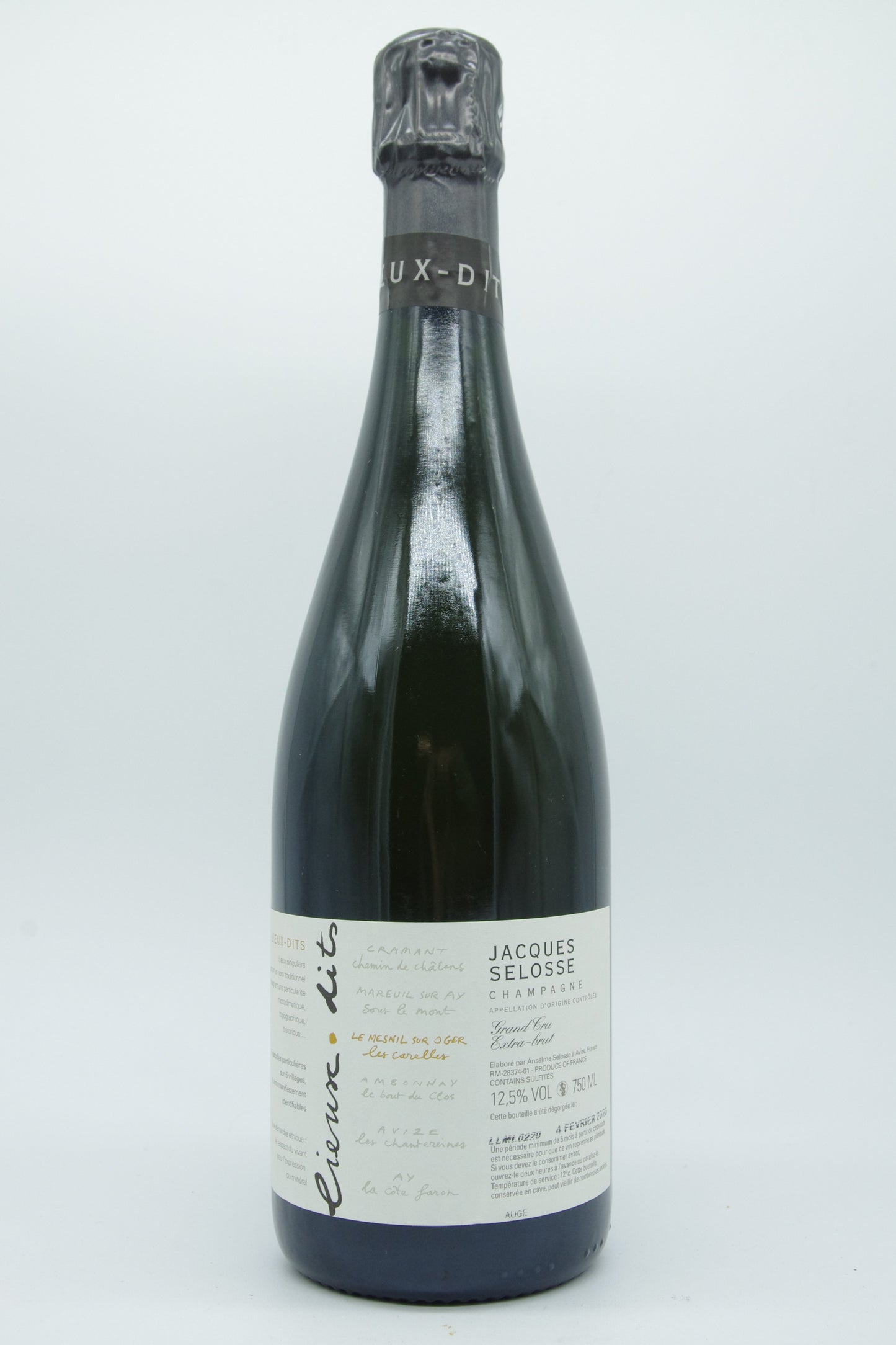 Jacques Selosse, Lieux-dits "Le Mesnil sur Oger les carelles" - dég 2011 - 0,75L