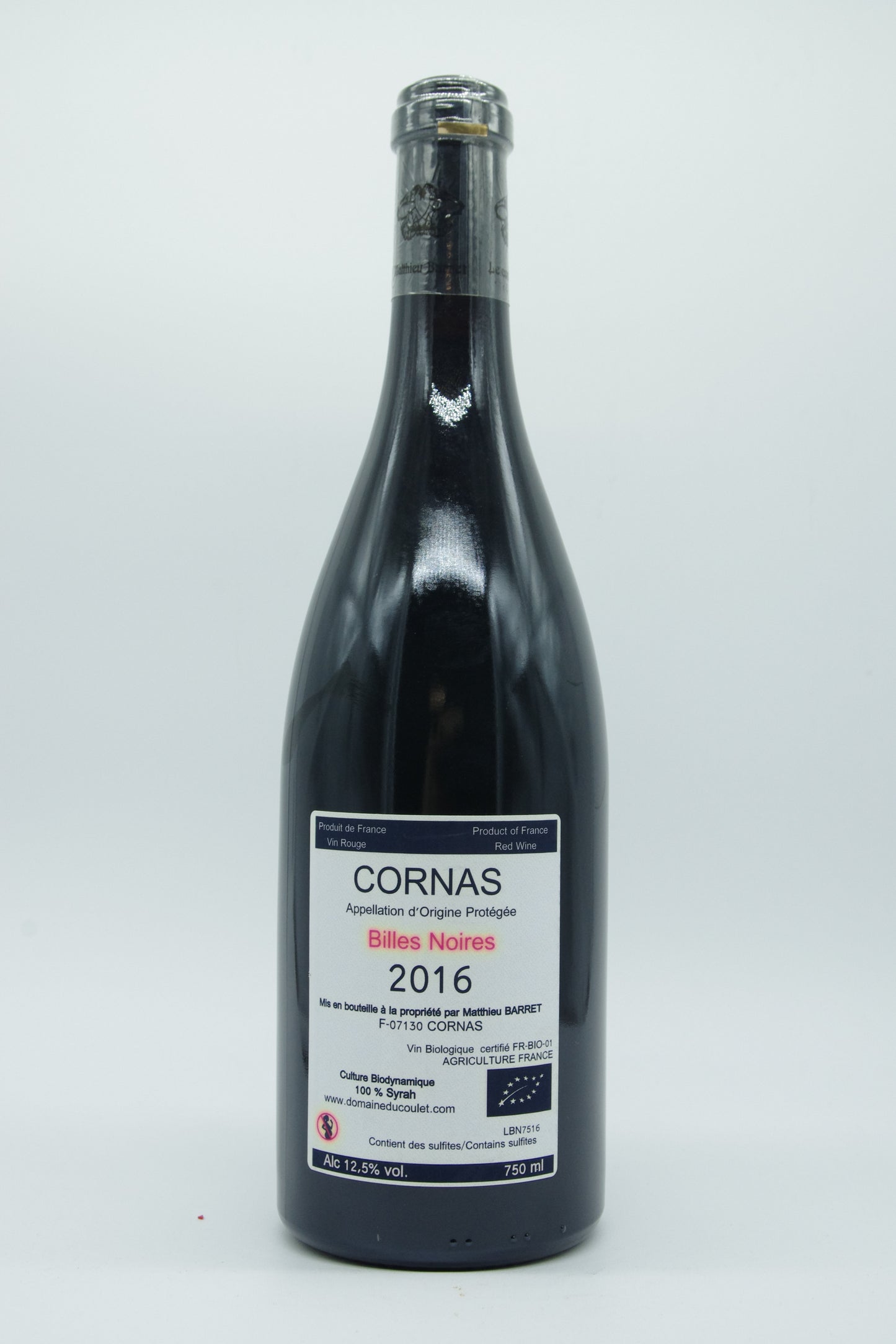 Matthieu Barret, Cornas "Billes Noires" - 2016 - 0,75L