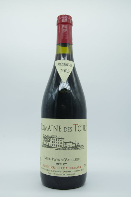 Rayas Domaine des Tours, Vin Pays de Vaucluse Merlot - 2003 - 0,75L