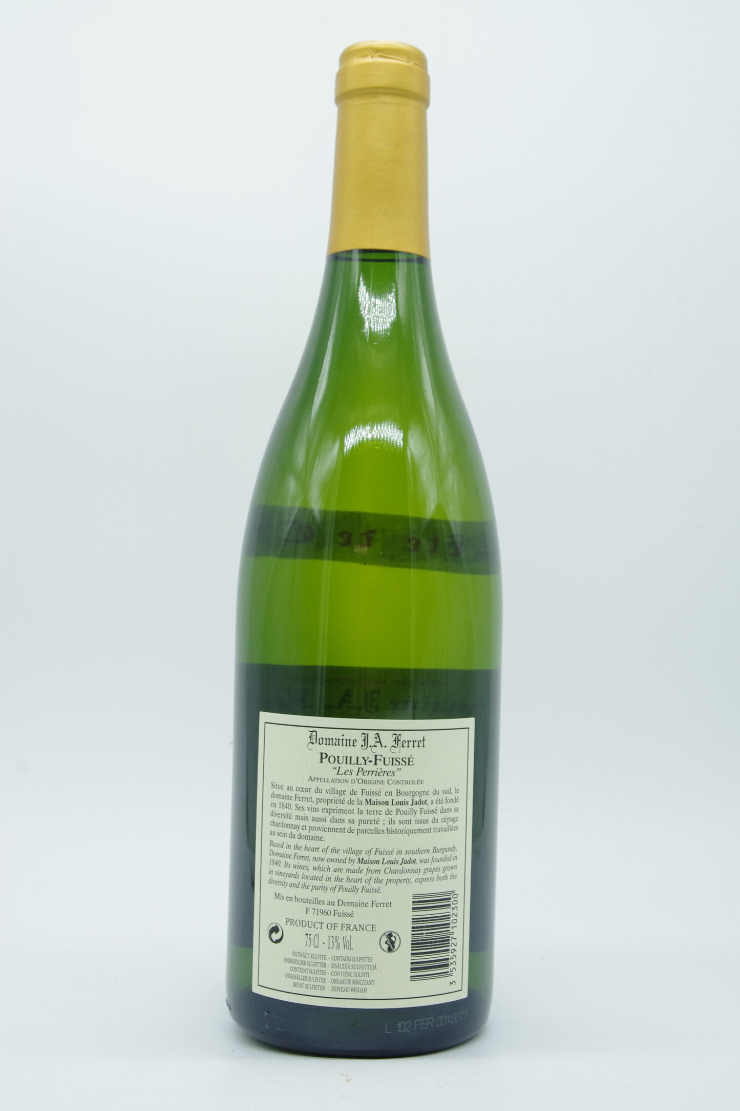 Domaine J.A. Ferret, Pouilly-Fuissé Tête de Cru "Les Perrières" - 2018 - 0,75L
